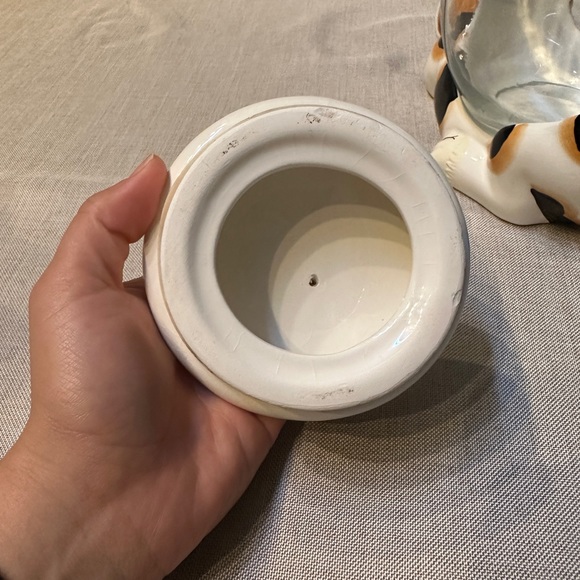 Vintage Calico Cat w/ Goldfish Bowl Lid Cookie Treat Jar - Picture 6 of 12